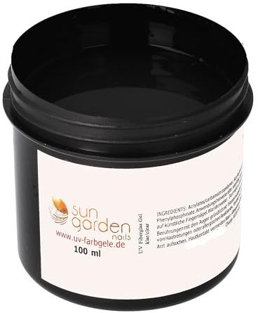 Sun Garden Nails UV-Fiberglas Gel Klar 100 ml – Selbstglättendes Builder-Gel für UV & LED, Aufbau- & 1 Phasengel für Starke, Langlebige Modellage, Profi-Nagelgel
