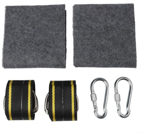 Swing Hanging Straps Adjustable 1.5m Nylon Rope Kit with Hooks for Saucer Tree Swing and Children Swing Seats(Yellow edges)