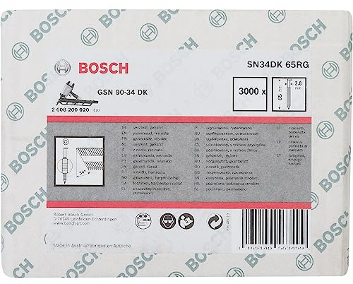 Bosch 3000x PRO SN34CH, R Streifennagel, 34° mit abgeschnittenem Kopf, 65RG | Länge 65 mm, Zubehör Nagler