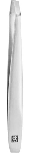 ZWILLING Pinzas anguladas (depilación de cejas, puntas rugosas, óptimamente calibradas, hipoalergénicas), pulidas, plata, 90 mm