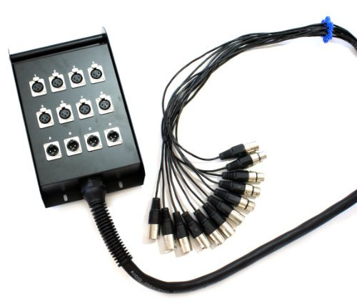 Loops 40m - 12 Way XLR 3 Pin Multicore Loom/Snake Cable *8 Input 4 Returns* Stage Box