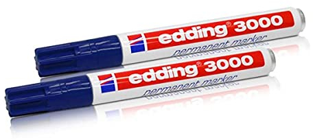 2x Edding 3000 Permanent Marker blau 1.5 -3 mm