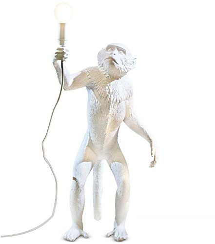 Seletti 14880 Monkey Lamp Stehlampe Affe, Harz, weiß, 57, 8 x 51, 2 x 30 cm