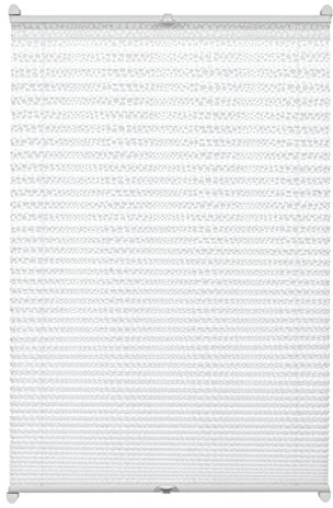 Gardinia Plissee zum Klemmen, Blickdichtes Faltrollo, Alle Montage-Teile inklusive, EASYFIX Plissee Ausbrenner verspannt mit Zwei Bedienschienen, Punkte-Muster, Weiß, 90 x 130 cm (BxH) 33896