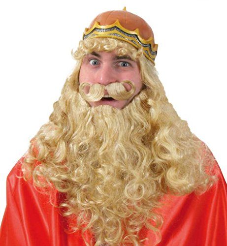 Perücke Ludwig - bestehend aus Perücke mit Bart und Krone