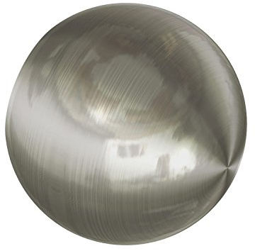 Flairdeco Endstücke für 16 mm Ø Gardinenstange, Kugel, Metall, Edelstahl-Optik, 2 Stück