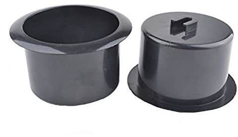 Wilotick Noir 64 mm de Hauteur 2 pcs Plastique de Remplacement Porte-gobelet Insert pour Table de Fauteuil inclinable Poker Bateau de Voiture Camion RV