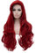 ATAYOU Damen Lange Rot Perücke für Karneval Fasching Fastnacht und Halloween Cosplay Kostüm mit 1 Perücke Kappe (Lange Rot A)