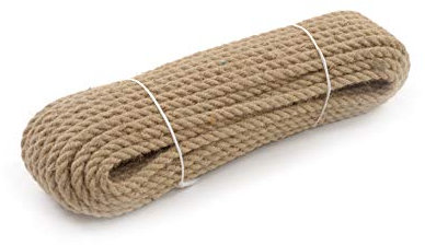 Corda di iuta torrefatta, corda di iuta, vela naturale, produttore decorativo, durevole, a 3 strati marrone, 6 mm, Marrone