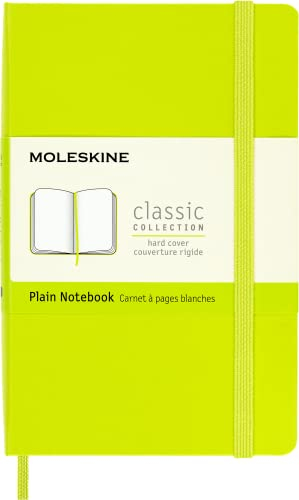 Moleskine - Klassisches Notizbuch, Blanko Seiten, fester Einband und elastischer Verschluss, Größe 9 x 14 cm, Farbe Zitronengrün, 192 Seiten