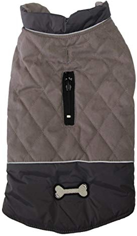 JoyDaog Wendehundemäntel für kleine Hunde wasserdichte, warme Baumwoll-Hundejacke für den kalten Winter, Grau M