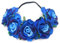 Rose Fleur Bandeau Couronne, Cheveux Femme Mariage, Cheveux Fille pour Fête Voyage (Bleu)