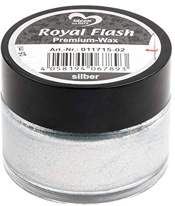 Ideen mit Herz Royal Flash Premium-Wax | 25 ml | Metallischer Micro-Glitzereffekt (silber)