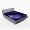 ABAKUHAUS Aubergine Spannbetttuch, Himmel, Weltall, Sterne Gloomy, Soft Dekorativer Stoff Bettwäsche Rund-um Elastischer Gummizug, 140 x 200 cm, Dunkel Violett und Schwarz