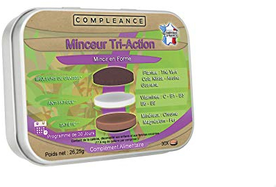 Minceur Tri-Action : Brûleur de Graisse Extra Fort - Coupe-faim - Anti-fatigue | Aide à maigrir | Thé vert, Guarana, Cola, vitamines et minéraux | 1 seul comprimé Tricouche par jour suffit