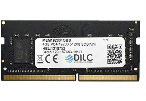 DILC, RAM DDR4 de 4 GB SODIMM, memoria RAM para PC portátil, 2400 MHz, PC419200 (260 pines), Single Rank, compatible con ordenadores portátilesportátiles o mini PC con ranura SODIMM, garantizada