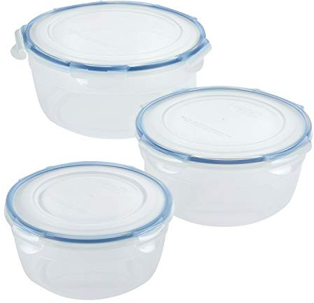 LOCK & LOCK Easy Essentials Frischhaltedeckel, luftdicht, stapelbar, BPA-frei, 6 Stück, transparent
