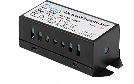 Elektronischer Trafo 220V - 12V 20-50W für Halogenglühlampe mit Überlastschutz und Temperatursicherung