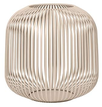 blomus Laterne Lito | Nomad | Größe M | 28L x 28B x 27H cm | Kerzenhalter Beige | Windlicht aus Edelstahl | Laterne Deko | Indoor Windlicht Medium