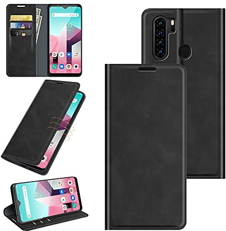Fertuo Hülle für Blackview A80 Plus / A80 Pro, Handyhülle Leder Flip Case Tasche mit Kartenfach, Magnetverschluss, Silikon Innenschale Schutzhülle Cover Lederhülle für Blackview A80 Plus, Schwarz