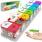 Extra große Tablettenbox 7 Tage morgens abends - XXL Wochen Pillendose - übergroße Medikamentenbox für eine Woche Tabletten Organizer mit großen herausnehmbaren Tagesfächern Pillendose 2 Fächer