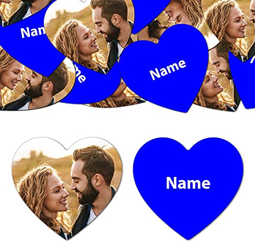 Goodtimes Foto-Konfetti Beidseitig Personalisierbar Foto Name Herz 2,5cm Dekoration für Hochzeit Geburtstag Partys 300 Stück Blau