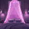 Betthimmel für Mädchen mit Lichtern, Prinzessinnen-Bettvorhänge mit 100 LEDs, Farbwechselstern, rosa Kuppel, Moskitonetz mit bunten Lichtern für Frauen, Dekoration, Doppelbett bis King-Size-Bett