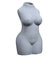 Leonardo Collection Large White Body Vase - Female Form Ceramic Art Sculpture (Grey)