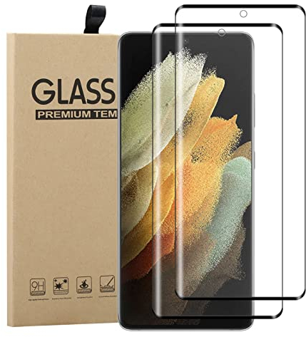 Young & Ming [2 Pezzi] Vetro Temperato per Samsung Galaxy S22 Ultra, [3D Curved Edge to Edge] Copertura Completa, Anti-Graffio, Bubble Free Pellicola per Galaxy S22 Ultra, Nero