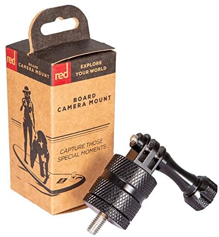 Red Original Paddle Board Camera Mount - 360 Degree Adjustable Head, Stainless Steel, Textured Grip, M6 Screw Thread