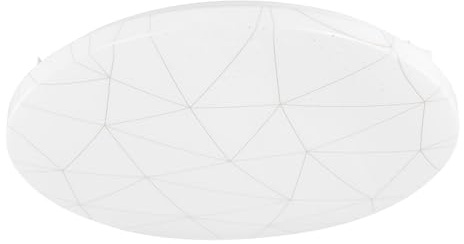 EGLO LED Deckenleuchte Rende, runde Deckenlampe mit geometrischem Dekor | Lampe Decke aus Kunststoff und Metall in weiß und gold, Deckenbeleuchtung warmweiß, Ø 38 cm