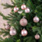 Pack Of 30 Blush Pink Christmas Tree Baubles Rose Gold Shatterproof Tree Decorations Glitter Shiny Mix Ornaments