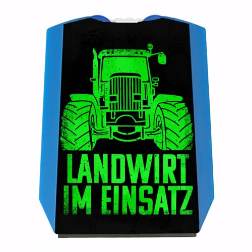 Landwirt im Einsatz Parkscheibe in grün mit 2 Einkaufswagenchips Parkuhr für den Traktor Traktorfahrer Bauern mit Trecker Motiv zulässig StVO witzig Spruch für Farmer Schlepper