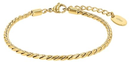 s.Oliver Armband Edelstahl Damen Armschmuck, 17+3 cm, Gold, Kommt in Schmuck Geschenk Box, 2035763