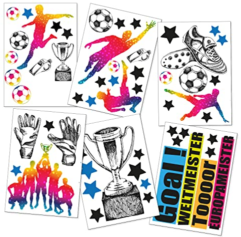 Sunnywall Fussball Spieler - Wandtattoo Kinderzimmer Baby Wandaufkleber