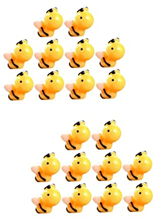 Operitacx Ton 20 STK Bienenverzierung Miniatur Tonstreusel Süße Biene Basteln Streusel Aus Tierfigur Bienenbecher Wasser Für Bienengarten Winzig Märchengarten Biene Charme Aufkleber Harz