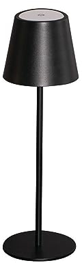 famlights Led Akku Tischlampe Schwarz stufenlos dimmbar IP54 - Tischlampe Esstisch 3000k,Led Stehlampe batteriebetrieben 369mm, Nachttisch Lampe nachttisch lampe kabellos, Led Tischleuchte kabellos