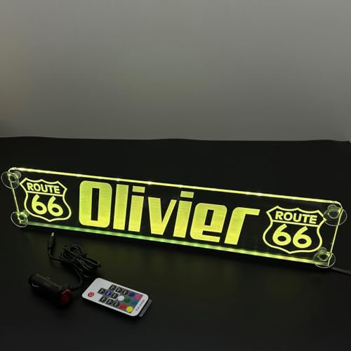 Plaque LED Camion 50x11 Stick OLIVIER® – Personnalisée Prénom/Logo – RGBW Ambiance Musicale – USB 5V 12V 24V