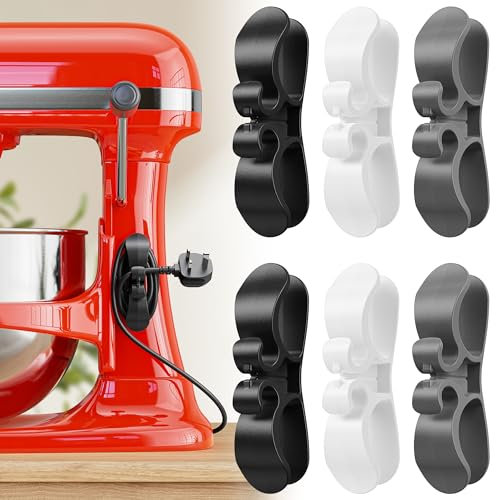 6PCS Upgraded Cord Organizer for Appliances, Kitchen Appliance Cord Organizer Stick On, Appliance Cord Holder, Cord Wrappers, Cord Winder for Pressure Cooker, Air Fryer, Blender, Coffee Maker, Toaster