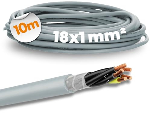 Lapp 10m ÖLFLEX CLASSIC FD 810 Steuerleitung 18G1 mm² Schleppkettenleitung | Hochflexible 18-adrige PVC-Anschlussleitung, grau mit Schutzleiter, Ölbeständig, Ideal für Energieführungsketten & Maschinen