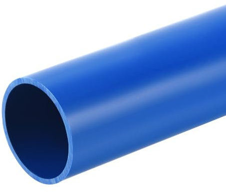 sourcing map PVC Rigid Tube Round Pipe Hardware Tubing 28mm ID 32mm OD 350mm Blue High Impact for Water Pipe Crafts Cable Sleeve
