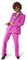 Suitmeister Herren Disco Kostüm Anzug - Saturday Night Fever Outfit - Slim Fit - inklusive Blazer und Schlaghosen - Pink