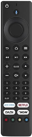 VINABTY Replacement Voice Remote Control Applicable For Bush Smart TV DLED43UHDSFIRE DLED50UHDSFIRE DLED55UHDSFIRE DLED65UHDSFIRE and fit for JVC RM-C3253 RM-C3255 Smart 4K LED TV