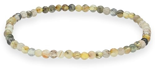 Lebensquelle Plus Mini Kugelarmband | 4mm | Hochwertiges Edelsteinarmband (Rutilquarz)