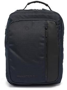 MOMO Design Rucksack für Herren aus Kunstleder Veganes Produkt 31,5x39,5x11,5 cm MO-22CO-BLUE_-_BLACK, Blau / Schwarz