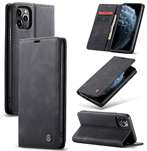 Owlhold Cover Magnetica per iPhone 11 Pro - Portafoglio Flip Antiurto con Cavalletto e Fessura per Carte - Custodia in Pelle Nera
