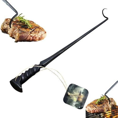 BBQ Food Flipper, Food Flipper And Meat Hook, BBQ Food Turner,Grill Outdoor Zopf Flip Gabel, Outdoor Grill Tragbare Grills Food Flipper,Tragbarer Grill Flipper Fleischwender Kochutensilien.
