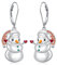 HOOHWE Schneemann Ohrringe für Damen 925 Sterling Silber Hängend Schneemann Schmuck Weihnachts Ohrringe Geschenke für Frauen Mädchen Damen