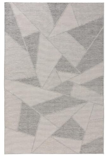 benuta Nest Teppich Bronco - Grau 80x150 cm - Kunstfaser - Outdoor geeignet - Rechteckig & im Style: Geometrisch, Minimalistisch - Pflegeleicht für Wohnzimmer Schlafzimmer