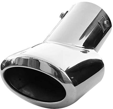 Rumplex Auspuffblende Oval Edelstahl Sportauspuff Auspuff Endrohr Ende Endrohrblende Auspuffspitzen Endrohrblenden Schalldämpfer Spitze Universell Auspuffrohr Chrom Rostfrei
